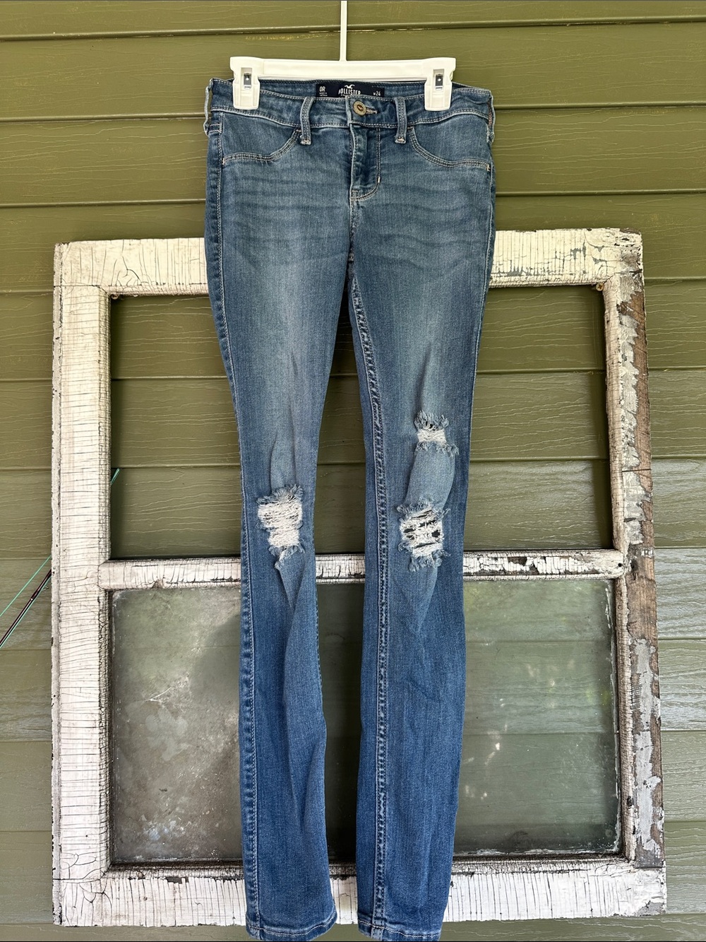 Vintage Hollister Y2K Distressed Light Blue Skinny Jeans